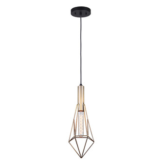 GREER, Gold + MBK Color, 1 Lt Cord Pendant, 60W Type A, 6'' W x 19 1/2'' - 67 1/2'' H (801|IPL676A01BKG)