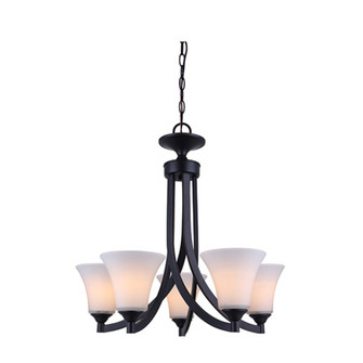 RUE, 5 Lt Chain Chandelier, Flat Opal Glass, 60W Type A, 25'' x 24'' (801|ICH587A05RA)