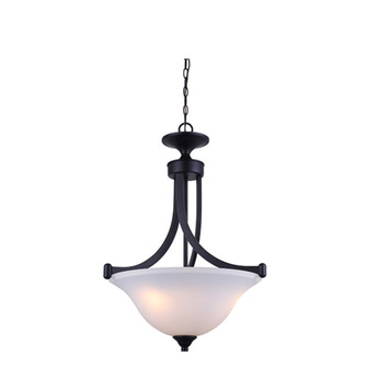 RUE, 3 Lt Chain Bowl Chandelier, Flat Opal Glass, 60W Type A, 17'' x 24'' (801|ICH587A03RA17)