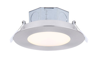 LED Recess Downlight, 4'' Brushed Nickel Color Trim, 9W Dimmable, 3000K, 500 Lumen, Recess mounte (801|DL-4-9RR-BN-C)