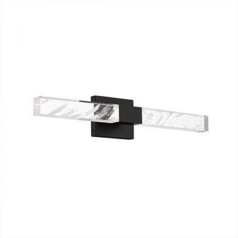 Baton 26in 120/277V LED Wall Sconce in Black with Optic Haze Quartz (1118061|BWS42426-BK)