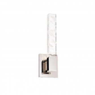 Baton 16in 120/277V LED Wall Sconce in Polished Nickel with Optic Haze Quartz (1118061|BWS42416-PN)