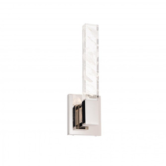 Baton 16in 120/277V LED Wall Sconce in Black with Optic Haze Quartz (1118061|BWS42416-BK)