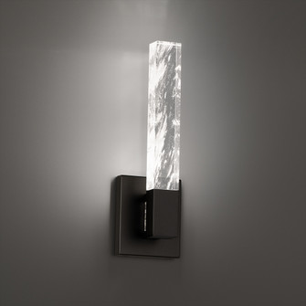 Baton 16in 120/277V LED Wall Sconce in Black with Optic Haze Quartz (1118061|BWS42416-BK)
