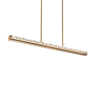 Frozen 47in 120-277V LED Pendant in Aged Brass with Optic Crystal (1118061|BPD97447-AB)