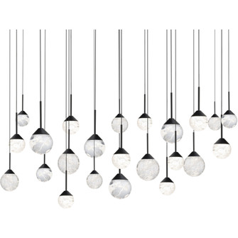 Quest 23 Light 120-277V Multi-Light Pendant (Linear Canopy) in Black with Optic Haze Quartz (1118061|BPD40223L-BK)