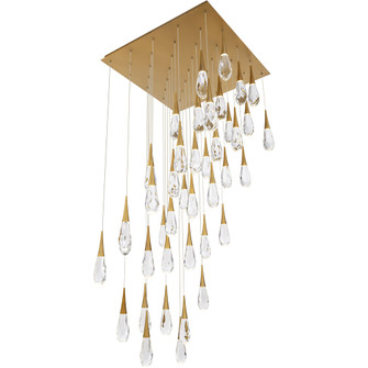 Hibiscus 41 Light 120-277V Multi-Light Pendant (Square Canopy) in Aged Brass with Clear Optic Crys (1118061|BPD21241S-AB)