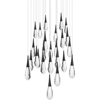 Hibiscus 25 Light 120-277V Multi-Light Pendant (Square Canopy) in Black with Clear Optic Crystal (1118061|BPD21225S-BK)