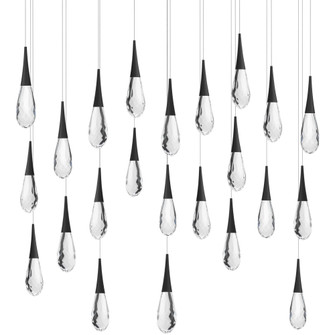 Hibiscus 23 Light 120-277V Multi-Light Pendant (Linear Canopy) in Black with Clear Optic Crystal (1118061|BPD21223L-BK)