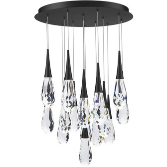 Hibiscus 15 Light 120-277V Multi-Light Pendant (Round Canopy) in Black with Clear Optic Crystal (1118061|BPD21215-BK)