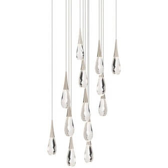 Hibiscus 13 Light 120-277V Multi-Light Pendant (Square Canopy) in Polished Nickel with Clear Optic (1118061|BPD21213S-PN)