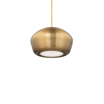 Astral 13in 120/277V LED Pendant in Aged Brass with Radiance Crystal Dust (1118061|BPD37413-AB)
