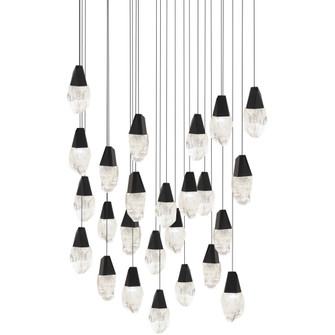Martini 25 Light 120-277V Multi-Light Pendant (Square Canopy) in Black with Optic Haze Quartz (1118061|BPD20225SOH-BK)