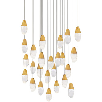 Martini 25 Light 120-277V Multi-Light Pendant (Square Canopy) in Aged Brass with Optic Haze Quartz (1118061|BPD20225SOH-AB)