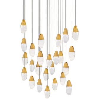 Martini 25 Light 120-277V Multi-Light Pendant (Square Canopy) in Aged Brass with Clear Optic Cryst (1118061|BPD20225SO-AB)