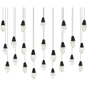 Martini 23 Light 120-277V Multi-Light Pendant (Linear Canopy) in Black with Clear Optic Crystal (1118061|BPD20223LO-BK)