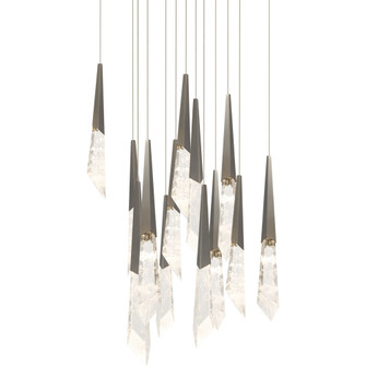 Solitude 13 Light 120-277V Multi-Light Pendant (Square Canopy) in Antique Nickel with Optic Haze Q (1118061|BPD31413S-AN)