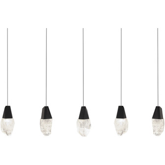 Martini 5 Light 120-277V Multi-Light Pendant (Linear Canopy) in Black with Optic Haze Quartz (1118061|BPD20205LOH-BK)