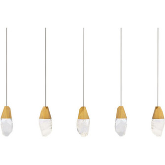 Martini 5 Light 120-277V Multi-Light Pendant in Aged Brass with Optic Crystal (1118061|BPD20205LO-AB)