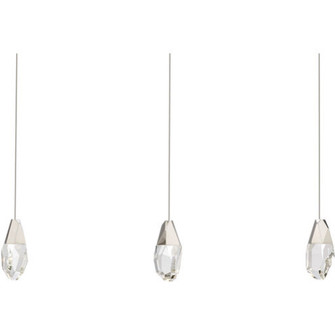 Martini 3 Light 120-277V Multi-Light Pendant (Linear Canopy) in Polished Nickel with Optic Haze Qu (1118061|BPD20203LOH-PN)