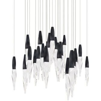 Kindjal 25 Light 120-277V Multi-Light Pendant (Square Canopy) in Black with Clear Optic Crystal (1118061|BPD13225S-BK)