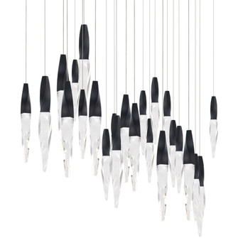 Kindjal 23 Light 120-277V Multi-Light Pendant (Linear Canopy) in Black with Clear Optic Crystal (1118061|BPD13223L-BK)
