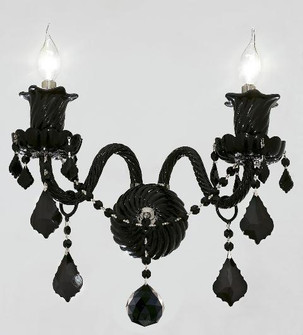Elizabeth Collection Wall Sconce W15in H16in E9.5in Lt:2 Black Finish (Royal Cut Crys (758|7830W2B/RC)
