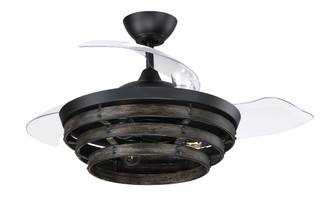 Whiskey 44'' 3-Blade Ceiling Fan in Flat Black w/ Clear Acrylic Blades; Integrated Light Kit (20|WHS42FBGW3)