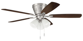 Wheeler 52'' 5-Blade 3-Light Ceiling Fan in Brushed Polished Nickel w/ Driftwood/Walnut Blades (20|WHL52BNK5C3)