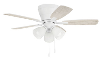 Wheeler 42'' 5-Blade 3-Light Ceiling Fan in White w/ White/Washed Oak Blades; Integrated Light Ki (20|WHL42W5C3)