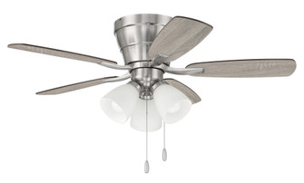 Wheeler 42'' 5-Blade 3-Light Ceiling Fan in Brushed Polished Nickel w/ Driftwood/Walnut Blades (20|WHL42BNK5C3)