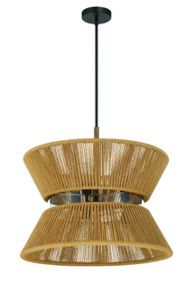 Serena 6 Light Pendant in Flat Black/Walnut (20|58596-FBWAL)
