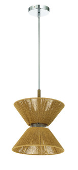 Serena 1 Light Pendant in Chrome/Walnut (20|58591-CHWAL)