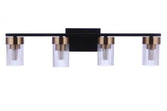 Bond Street 4 Light Vanity in Flat Black/Satin Brass (20|11827FBSB4)