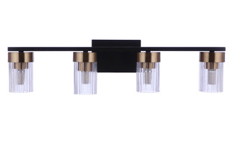 Bond Street 4 Light Vanity in Flat Black/Satin Brass (20|11827FBSB4)