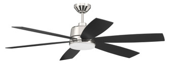 Hogan 54'' 6-Blade Ceiling Fan in Polished Nickel Finish, Blades Included; Light Kit Included (op (20|HGN54PLN6)