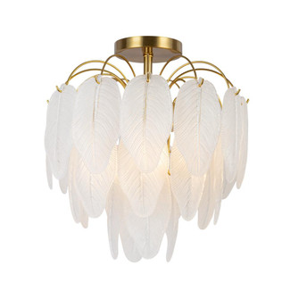 Alessia Collection 4-Light Semi-Flush Mount Brushed Brass (12|AC11785BR)