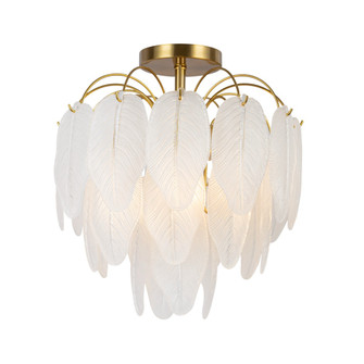 Alessia Collection 4-Light Semi-Flush Mount Brushed Brass (12|AC11785BR)