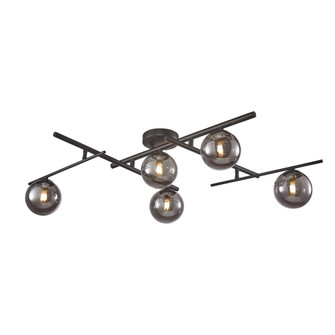 Modena Collection 5-Light Semi-Flush Mount Black (12|AC11975SM)