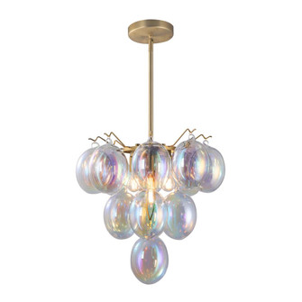 Globo Collection 5-Light Chandelier Iridescent and Brass (12|AC11992LU)