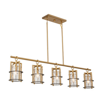 Burford Collection 5-Light Island/Pool Table Brass & Black (12|AC11815BB)