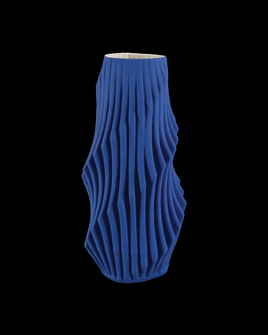 Blue Pleat Large Vase (92|1200-0893)