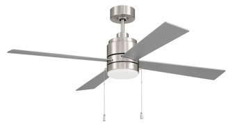 McCoy 52'' 4-Blade Ceiling Fan w/ Pull Chain in Brushed Polished Nickel w/ Brushed Nickel Blades; (20|MCY52BNK4-PC)