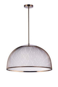 24.25” Diameter Sculptural Statement Metal Mesh Dome Pendant in Satin Brass (20|P1005SB-LED)