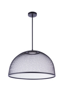 24.25â€ Diameter Sculptural Statement Metal Mesh Dome Pendant in Flat Black (20|P1005FB-LED)