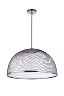 24.25â€ Diameter Sculptural Statement Metal Mesh Dome Pendant in Brushed Polished Nickel (20|P1005BNK-LED)