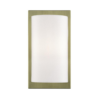 1 Light Antique Brass ADA Sconce with Hand Crafted Off-White Fabric Shade (108|50860-01)