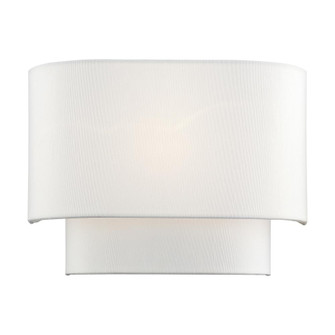 1 Light White ADA Sconce with Hand Crafted Off-White Fabric Hardback Shades (108|50311-03)