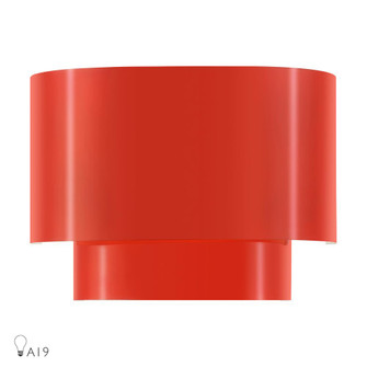 1 Light Shiny Red ADA Sconce with Shiny Red Metal Shade with Shiny White Inside (108|50299-72)