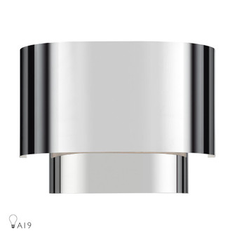 1 Light Polished Chrome ADA Sconce with Polished Chrome Metal Shade with Shiny White Inside (108|50299-05)